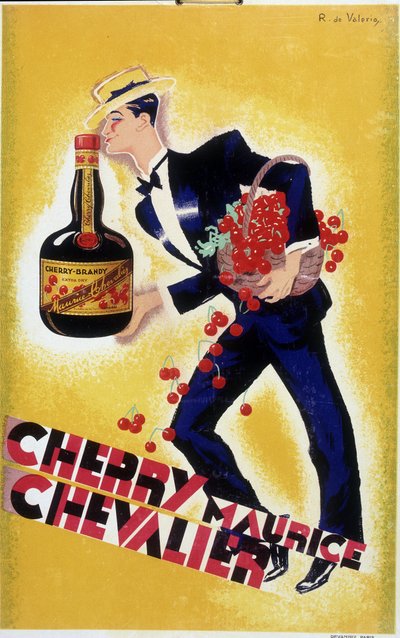Reklamaffisch för Cherry Maurice Chevalier - Illustration av Roger de Valerio (1886-1951), ca. 1935 av Roger de Valerio