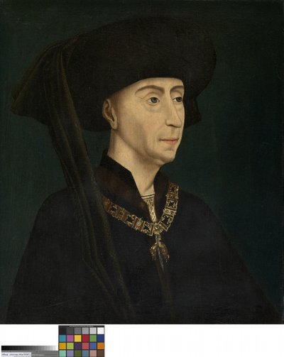 Porträtt av Filip den gode (olja på panel) av Rogier van der (after) Weyden