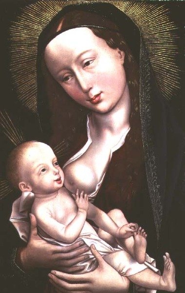 Madonna och barn (panel) av Rogier van der (attr. to) Weyden