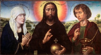 Kristus återlösare mellan Jungfrun och Sankt Johannes evangelisten (Triptyk Braque), cirka 1450 (Olja på trä) av Rogier van der Weyden