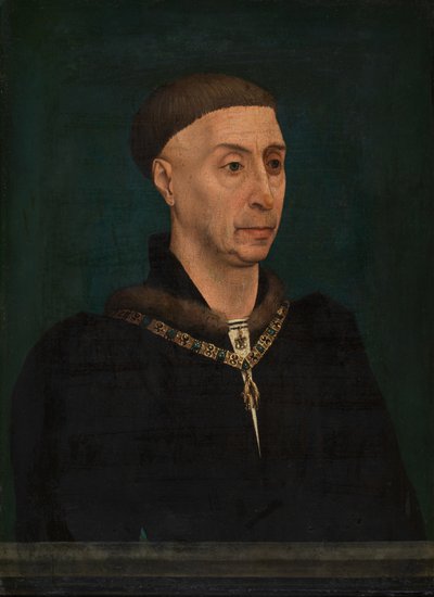 Porträtt av Filip den gode (1396-1467), hertig av Burgund (olja på trä) av Rogier van der Weyden