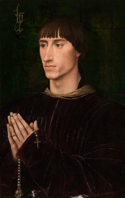 Porträtt av Philippe de Croÿ (olja på panel) (par till 471141) av Rogier van der Weyden