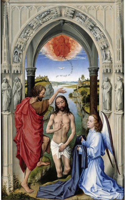 The Baptism of Christ Johannes altare, mittpanel, ca 1455 av Rogier van der Weyden