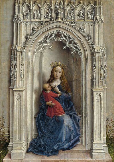 Jungfrun och barnet tronade, ca. 1433 av Rogier van der Weyden