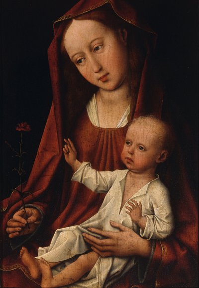 Jungfrun med nejlikan (olja på panel) av Rogier van der Weyden