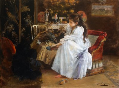 De soiree - Målning av Roma Ribera (1876-1931) - ca 1894 - Olja på duk - 59x79 - Museu Nacional d
