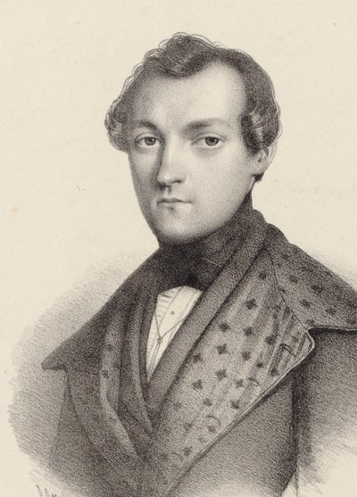 Porträtt av pianisten och kompositören Antoine de Kontski 1817-1899. av Romain Cazes