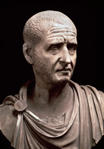 Byst av kejsar Decius (marmorskulptur, 300-talet) av Roman