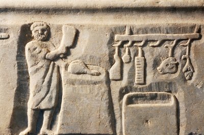 Slaktare, basrelief, romersk civilisation av Roman