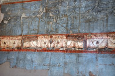 Detalj av en romersk fresco i Herculanum (fresco) av Roman