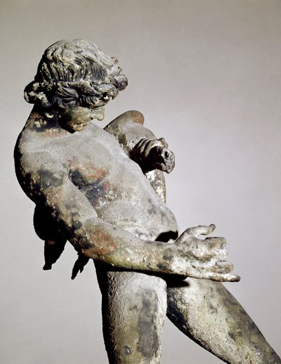 Detalj av en faun (bronsskulptur av Roman