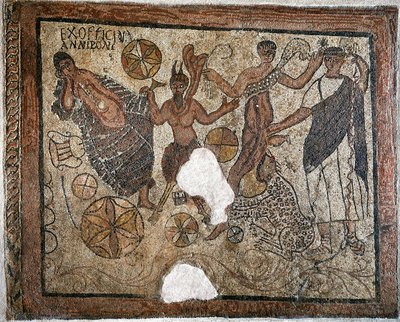 Dionysos och Ariadne - Mosaik, 300-talet av Roman