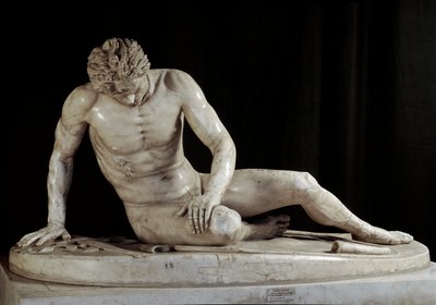 Dying Gaul - The Dying Galatian - "" Dying Galatian Warrior"" Marmorskulptur av Ludovisi Group efter originalbrons från 220-210 f.Kr. Sol. h. 93 cm Rom, Musei Capitolini av Roman