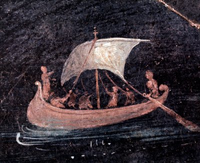 Fiskare båt (fresk av Roman