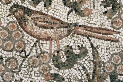 Golvbeläggning föreställande en fågel, 300-talet e.Kr av Roman