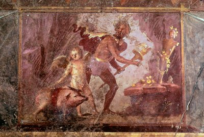 Fresk från Villa of Mysteries, Pompeji av Roman