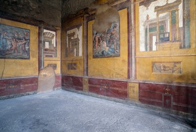 Fresker av Villa dei Vettii, romersk arkeologisk plats i Pompeji (UNESCOs världsarvslista av Roman