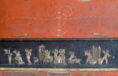 Fris som föreställer amoriner, House of Vettii, Pompeji (Unescos världsarvslista av Roman