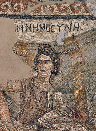 Begravningssymposium, från nekropolen i Antiochia, sent 400-talet e.Kr. (mosaik) (detalj av 242530) av Roman