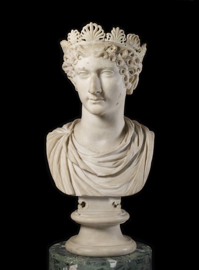 Chef för Agrippina Minor med diadem (marmor) av Roman