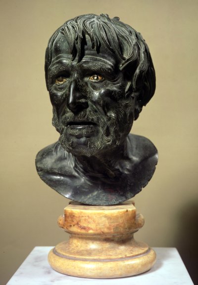 Chef för Seneca (c.4 f.Kr.-65 e.Kr.) (brons) av Roman