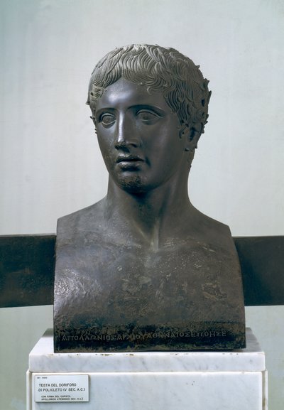Chef för Doryphoros, efter Polykleitos (brons) av Roman