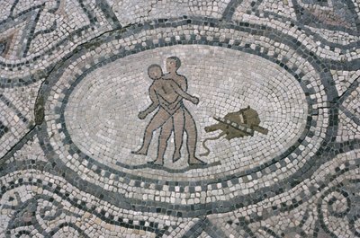 Herkules och Antaeus, från golvet i 