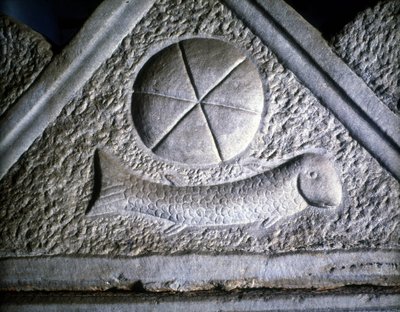 Ictus: fisk, kristen symbol. 2:a århundradet. av Roman