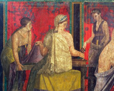 Initiationsriter av Dionysos-kulten, fresk från Villa Dei Misteri av Roman