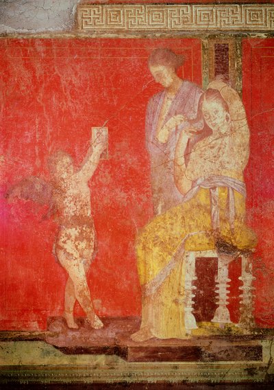 Initiationsritualer i Dionysoskulten, fresk från Villa Dei Mysteri av Roman