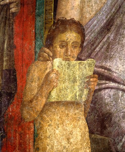 Initiationsritualer i Dionysoskulten, fresk från Villa Dei Mysteri av Roman
