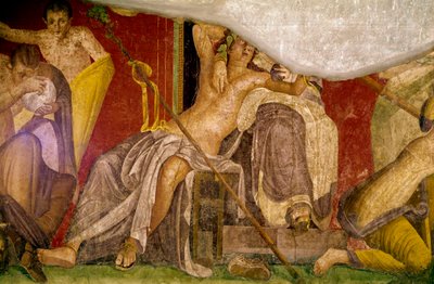 Initiationsritualer i Dionysoskulten, fresk från Villa Dei Mysteri av Roman