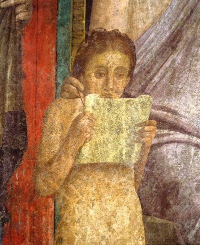 Italien, Kampanien, Pompeji, fresk föreställande rituell ceremoni i Villa of the Mysteries av Roman