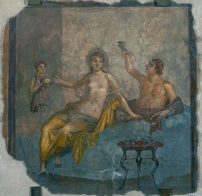 Ungdom och hetaera. Från Herculaneum. Omkring 50-79 e.Kr av Roman
