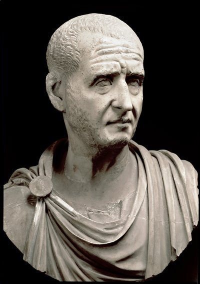 Marmorbyst av Trajanus Dece (Trajanus Decius) (200-251 e.Kr.) - Rom, Musei Capitolini - Byst av kejsar Trajanus Decius (201-251 e.Kr.) - Marmorskulptur - Rom, Musei Capitolini av Roman
