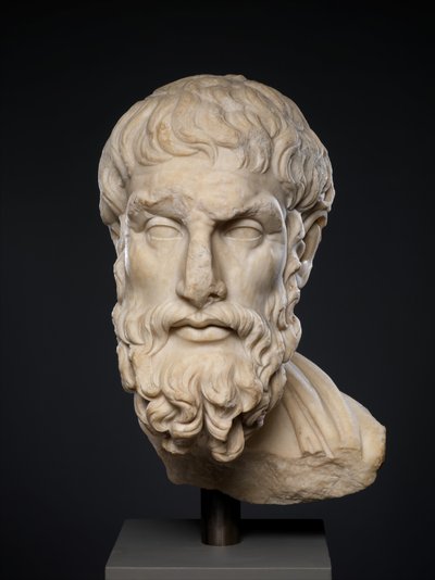 Marmorhuvud av Epikouros, 2:a århundradet e.Kr. (marmor) av Roman