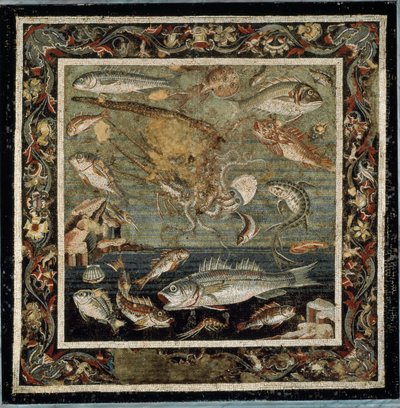 Marint liv (mosaik av Roman