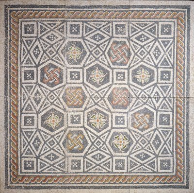 Mosaik, 2:a århundradet (marmor och glas) av Roman