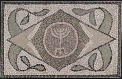 Mosaik av Menorah, 600-talet e.Kr. (sten och murbruk) av Roman