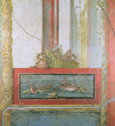 Sjöscen, Pompei, Italien (fresk) av Roman