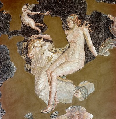Nereid på en sjötjur (mosaik av Roman