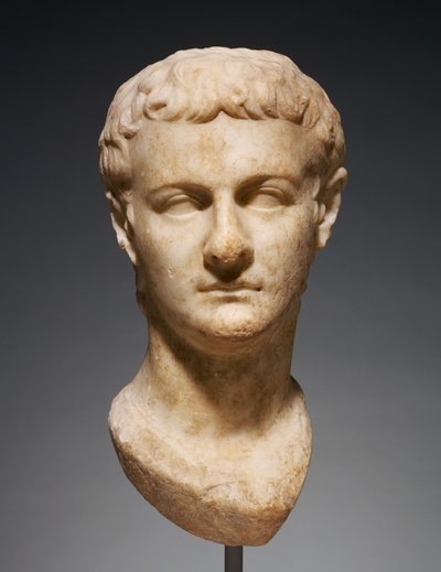 Porträtt Head of Caligula, c.40 AD (marmor) av Roman