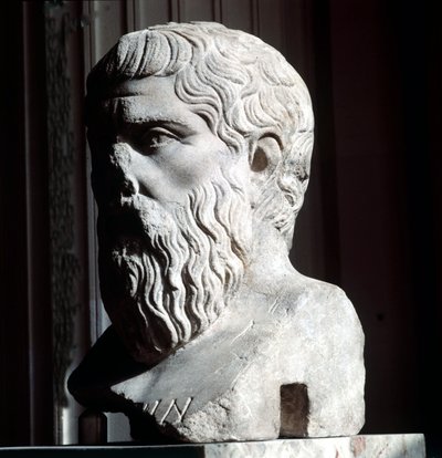 Porträtt av Platon (-428 - -348), Louvren, Paris. av Roman