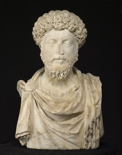 Porträtt av kejsaren Marcus Aurelius, sent 2:a (marmor) av Roman