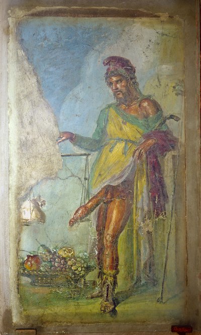 Priapus, från Casa dei Vettii (Vettii-huset) ca 50-79 e.Kr (fresk) av Roman