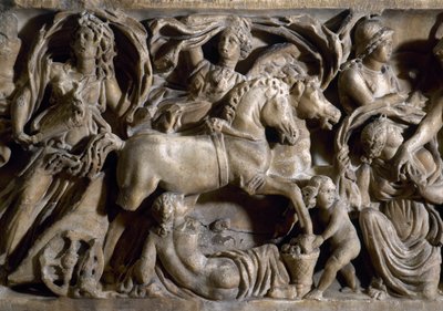 Rapture of Proserpina, detalj (marmor) av Roman