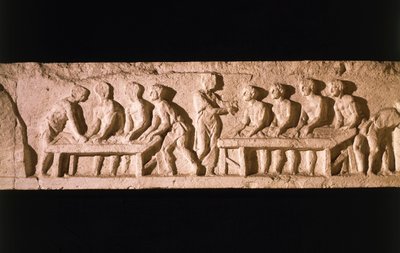Relief föreställande bageri, från bagaren Eurysaces grav, vid Porta Maggiore, Rom, 50-20 f.Kr. av Roman
