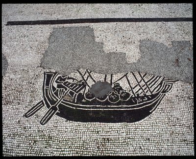 Romersk konst: "Ship" Mosaic of the Seafarers Corporation, Place des Corporations av Roman