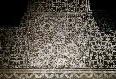Romersk konst: detalj av mosaikerna av marken från Villa Adriana (Villa d