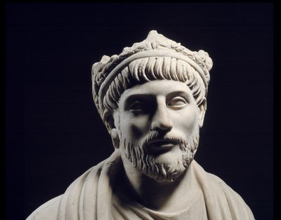 Romersk grekisk konst: Skulptur av den romerske kejsaren Julien ler apostate (331 - 363) (300-talet ap. JC) Paris, Musée du Louvren av Roman